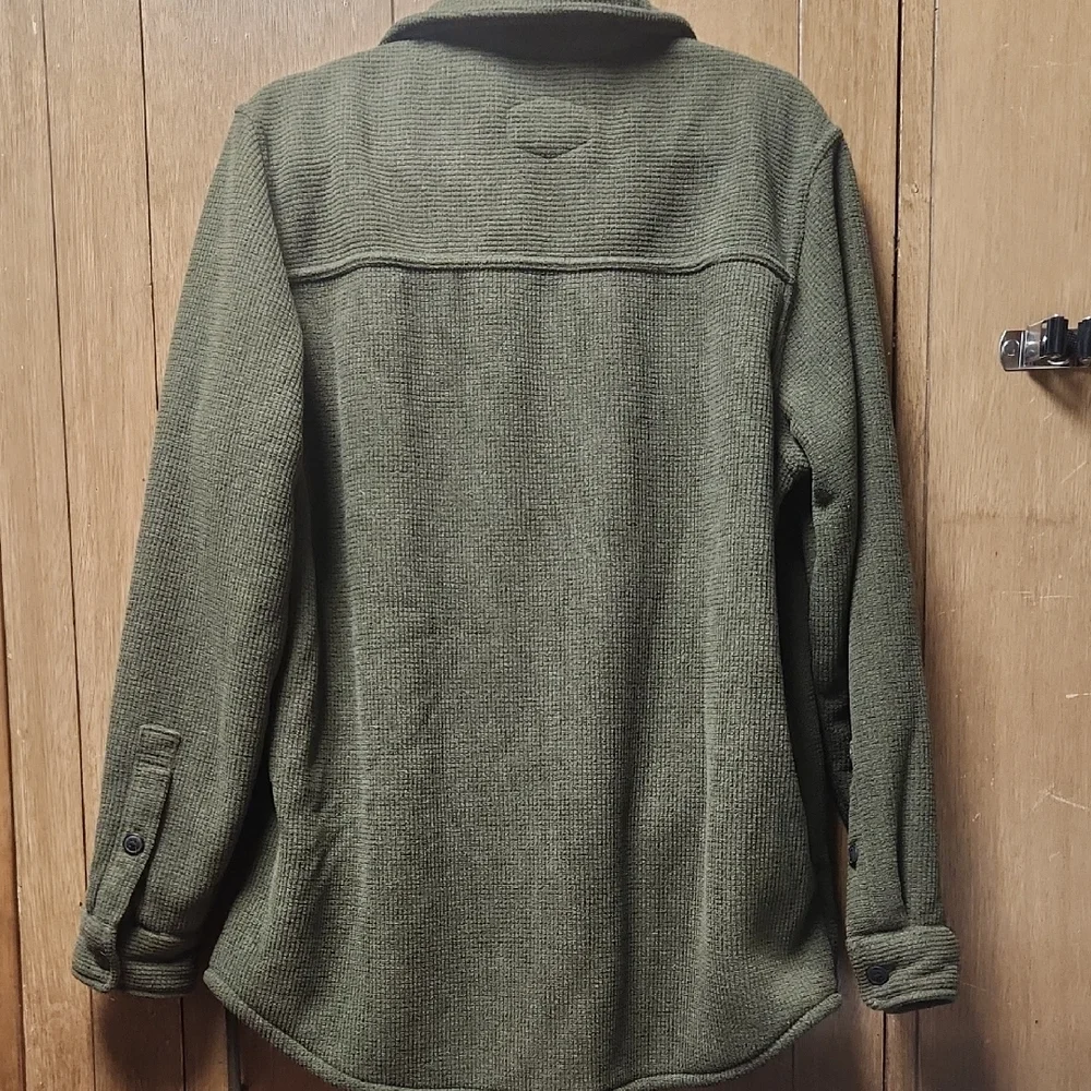 Men's Olive Green Shirt Jacket - Picture 6 of 6